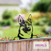 No.PF1015 Metal German Shepherd Peeking Dog Silhouette