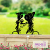 No.PF1017 Metal Collie Peeking Dog Silhouette