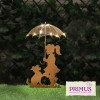 No.PF2520R Girl & Dog Silhouette with Solar Umbrella